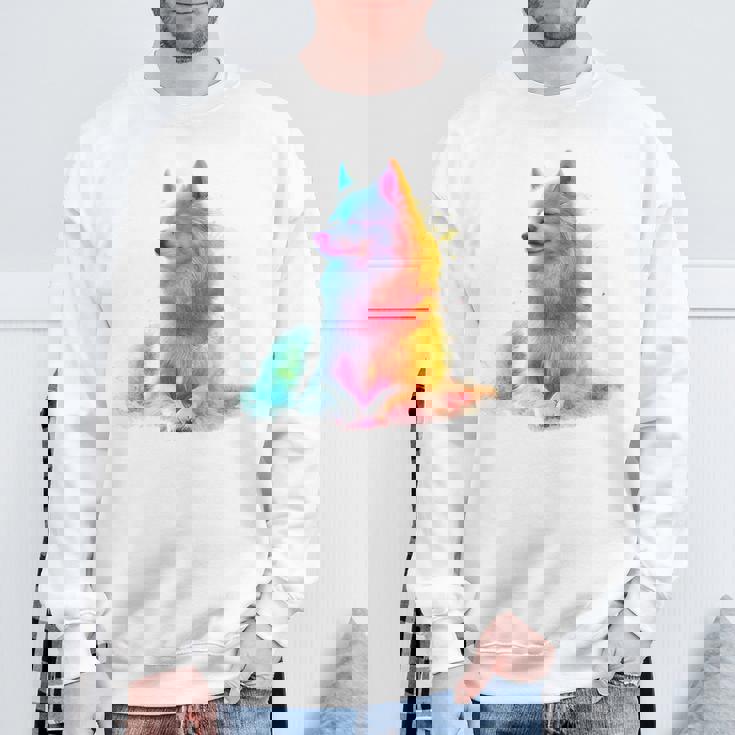 日本スピッツ 犬 モチーフ ペットアート 日本スピッツ スウェットシャツ 高齢者への贈り物