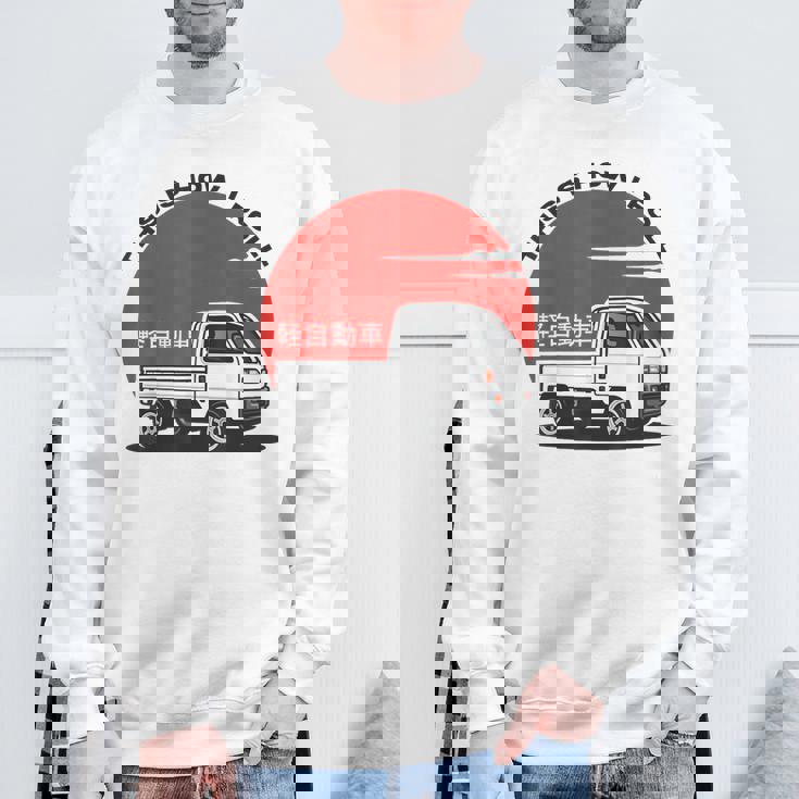 日本ミニトラック 軽自動車 キャブ オーバー コンパクト 四駆 オフロード トラック スウェットシャツ 高齢者への贈り物