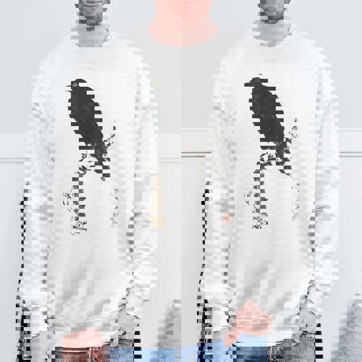 日本美術、浮世絵、河鍋暁斎、カラス 、レトロ、日本文化 スウェットシャツ 高齢者への贈り物