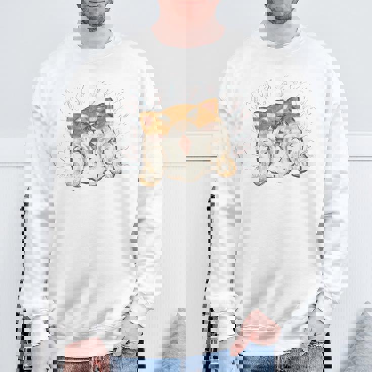 柴犬 かわいい いぬ 子犬 ペット おもしろ 動物 アート イラスト 長袖tシャツ スウェットシャツ 高齢者への贈り物