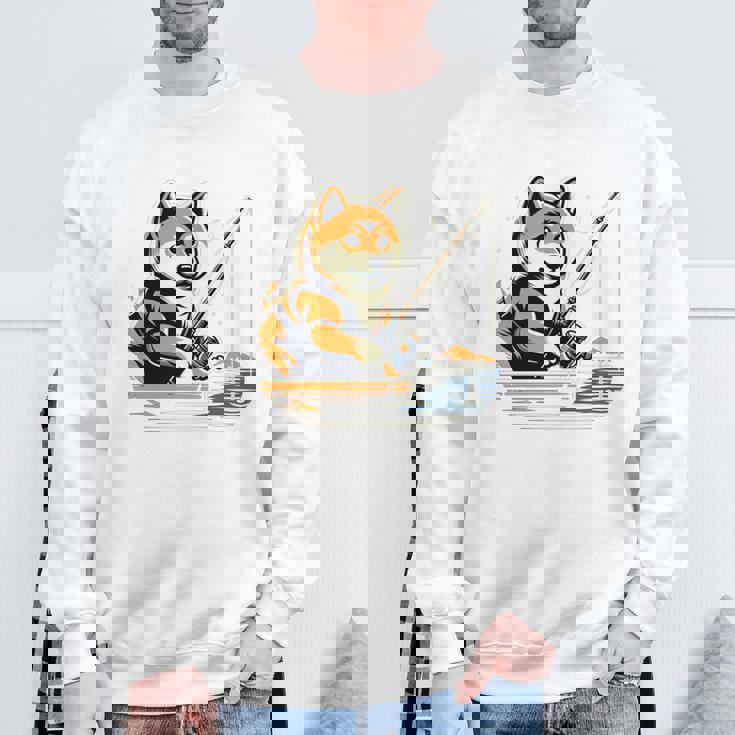 柴犬 犬 イヌ 面白いtシャツ 釣り 釣りバカ 釣り人 メンズ おもしろ 面白い 服 海釣り 川釣り 文字tシャツ 長袖tシャツ スウェットシャツ 高齢者への贈り物