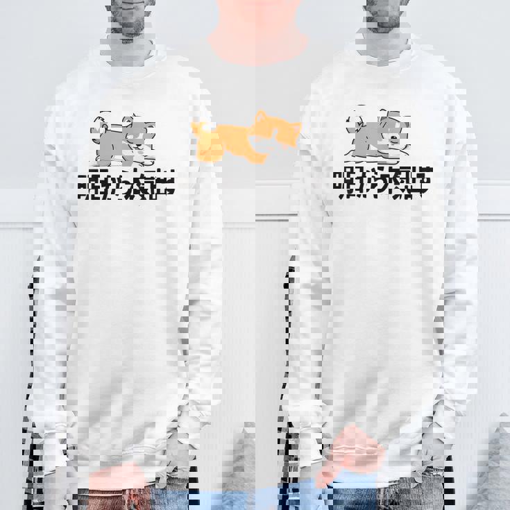 柴犬ファンにおすすめ！明日から頑張るデザイン スウェットシャツ 高齢者への贈り物