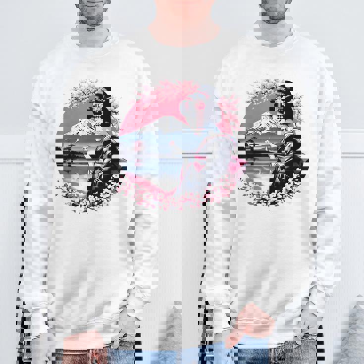 桜 さくら 芸者 富士山 日本のグラフィック スウェットシャツ 高齢者への贈り物