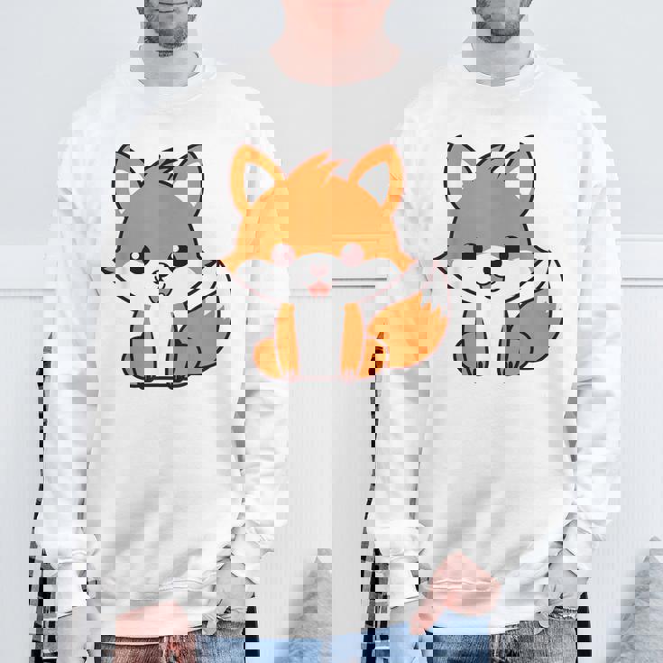 森のかわいい面白いキツネの子動物は小さなキツネが大好きです スウェットシャツ 高齢者への贈り物