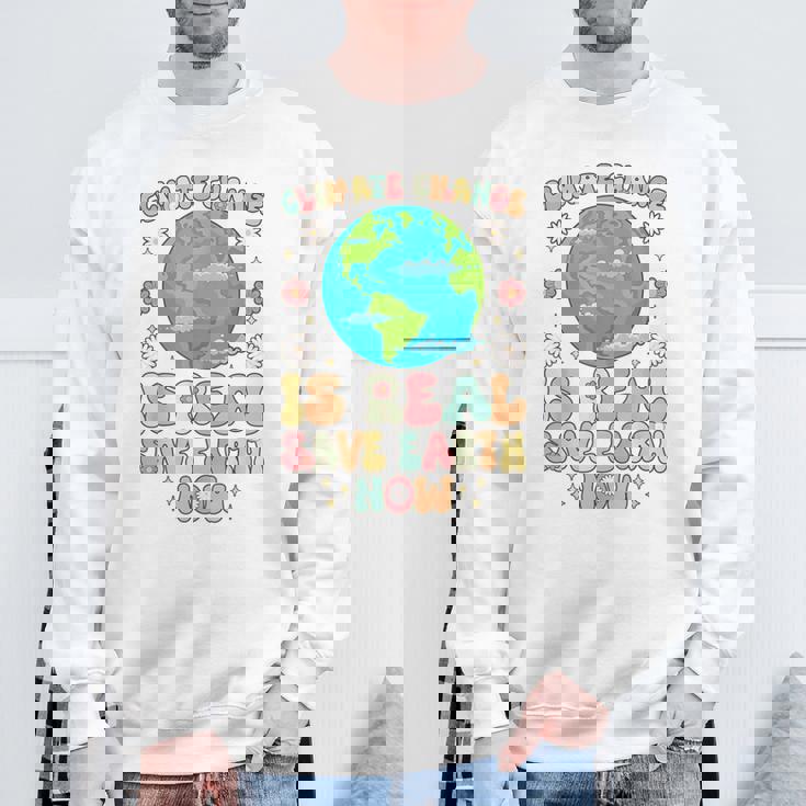 気候変動は本当の地球を救う地球の日 スウェットシャツ 高齢者への贈り物