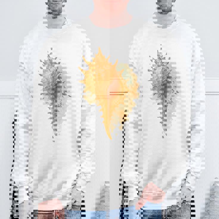 水彩 ムレックス 貝殻 貝殻 ハンティング ビーチコーミング スウェットシャツ 高齢者への贈り物