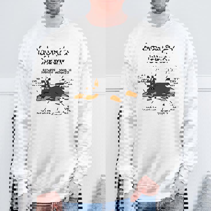 犬の解剖学ドーベルマン犬 長袖tシャツ スウェットシャツ 高齢者への贈り物