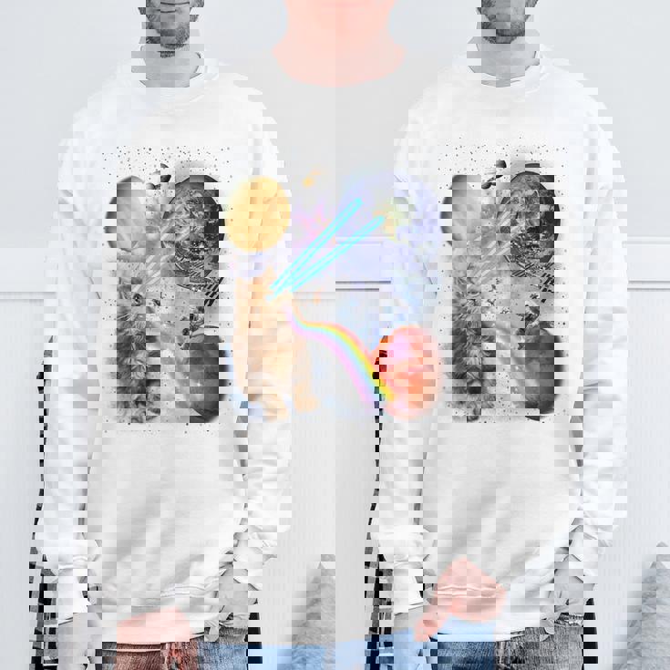 猫 ねこ 宇宙 惑星 スウェットシャツ 高齢者への贈り物