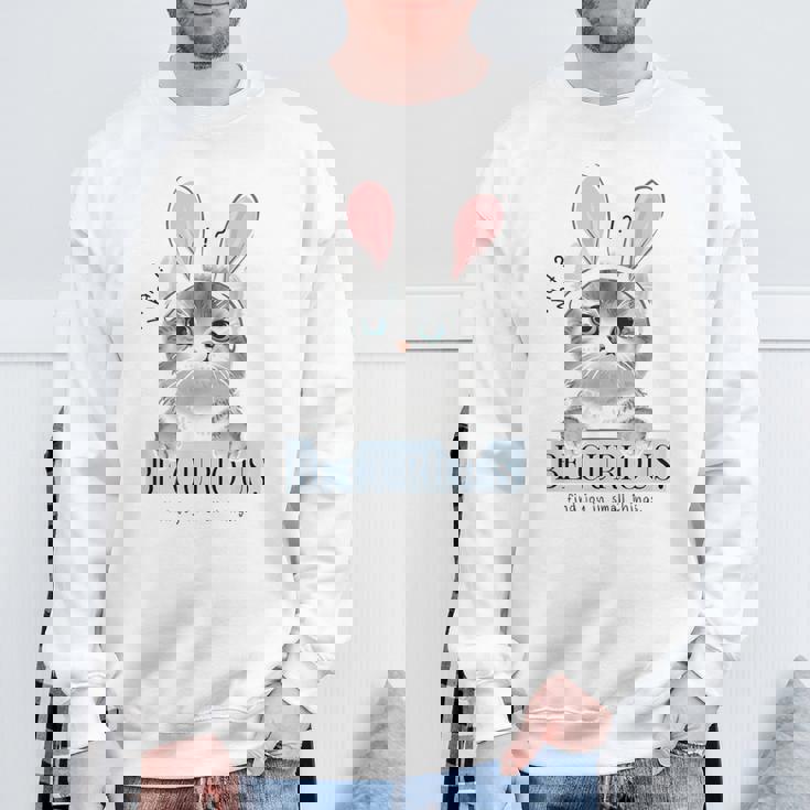 猫 面白い ネコ 可愛い うさぎ 猫好きにお勧め うさ耳ねこ スウェットシャツ 高齢者への贈り物