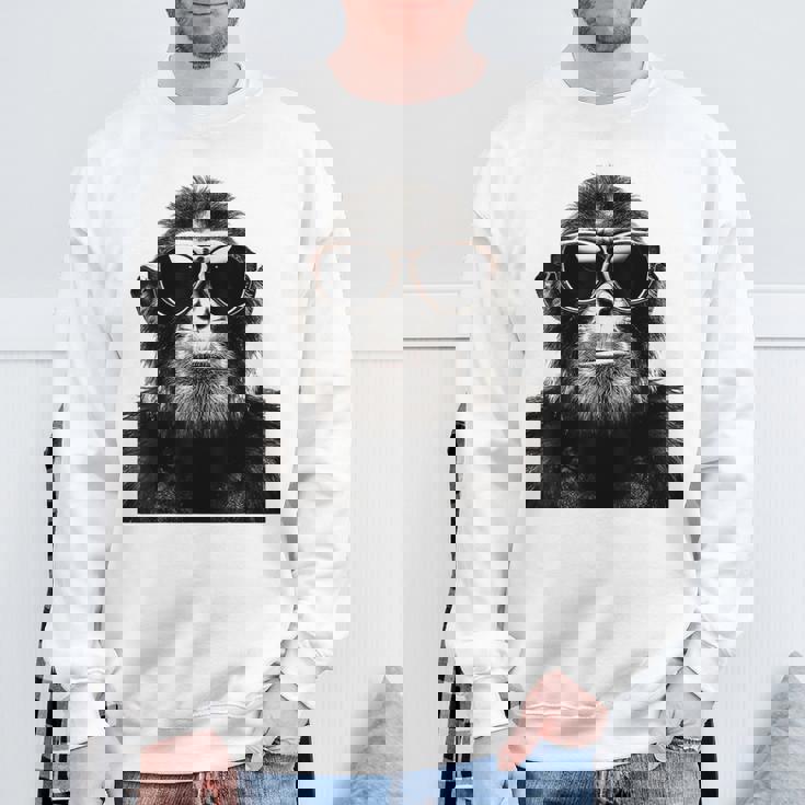 猿の恋人 アート 図面 動物 抽象 グラフィック 猿 スウェットシャツ 高齢者への贈り物