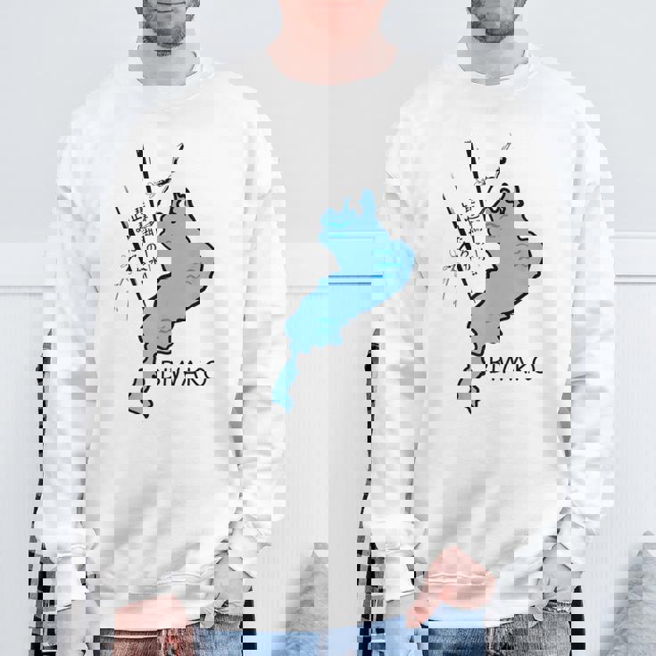 琵琶湖を止めようか大胆な日本のユーモア スウェットシャツ 高齢者への贈り物