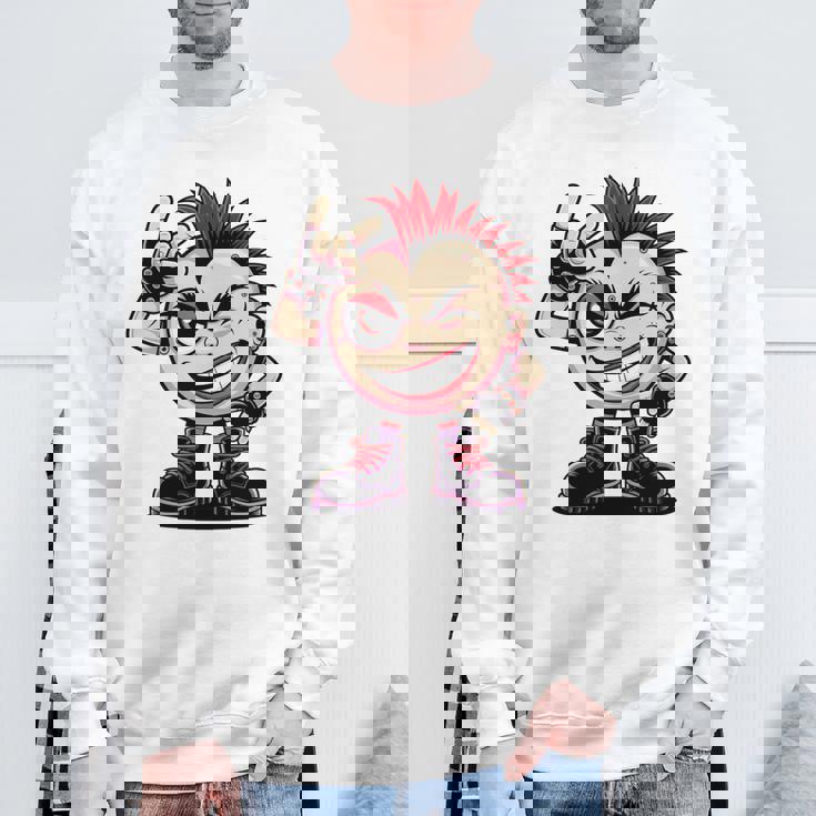 生意気なパンクロックロッカー イロとブーツ付き 面白いパンク 長袖tシャツ スウェットシャツ 高齢者への贈り物