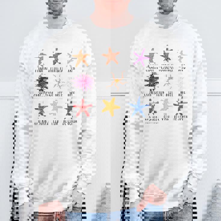 異なるタイプのヒトデの品種コレクション、かわいいヒトデ Lo スウェットシャツ 高齢者への贈り物