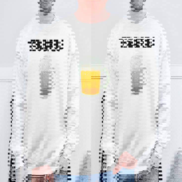 痛風 ビール 自虐 デブ ウケる ギフト ロゴ 面白 ジョーク おもしろ ネタ オリジナル 白 スウェットシャツ 高齢者への贈り物