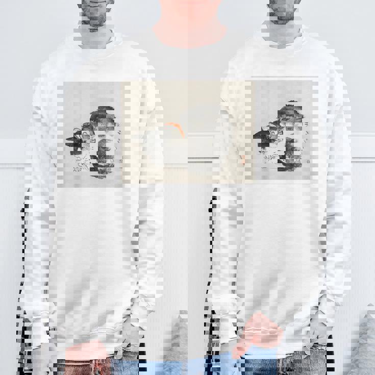 眠れる猫 子猫 このばいれい 日本 美術 絵画 かわいい 墨 スウェットシャツ 高齢者への贈り物