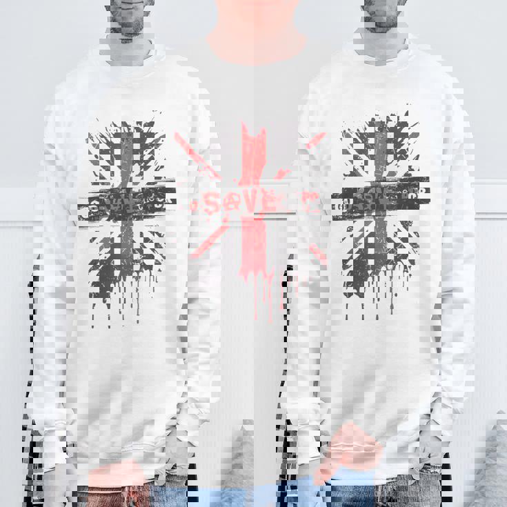 神は貧しい王のcor冠式パンクグラフィティユニオンジャックを救う スウェットシャツ 高齢者への贈り物