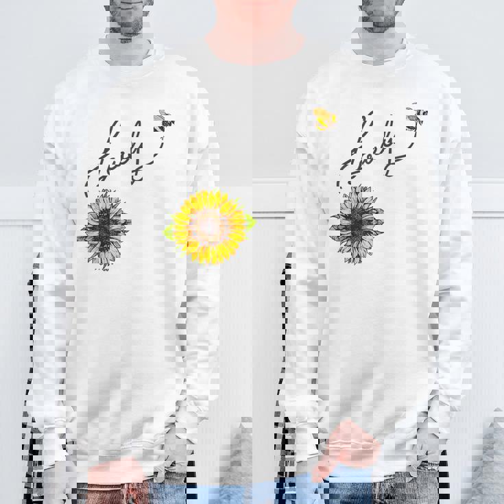 秋のひまわり マルハナバチ 面白いひまわり蜂 秋の愛 スウェットシャツ 高齢者への贈り物