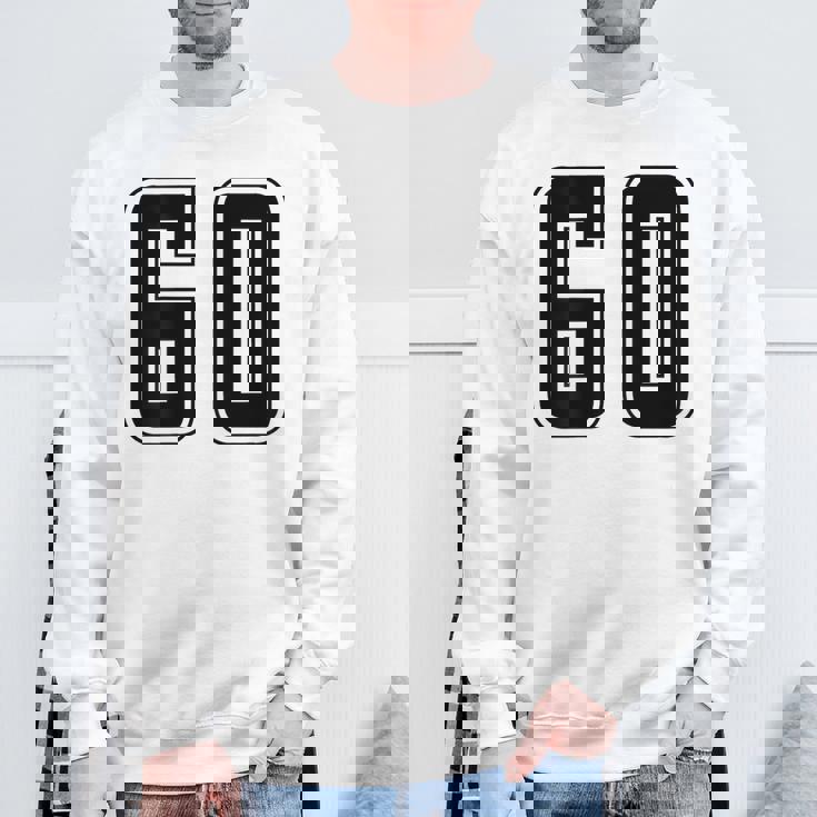 背番号 60 チーム短大スポーツ背番号付きユニフォーム スウェットシャツ 高齢者への贈り物