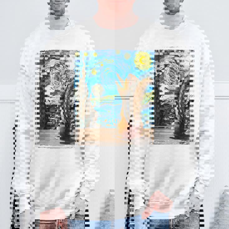 芸術的なシマリスシャツ ゴッホスタイル 星月夜 シマリス スウェットシャツ 高齢者への贈り物