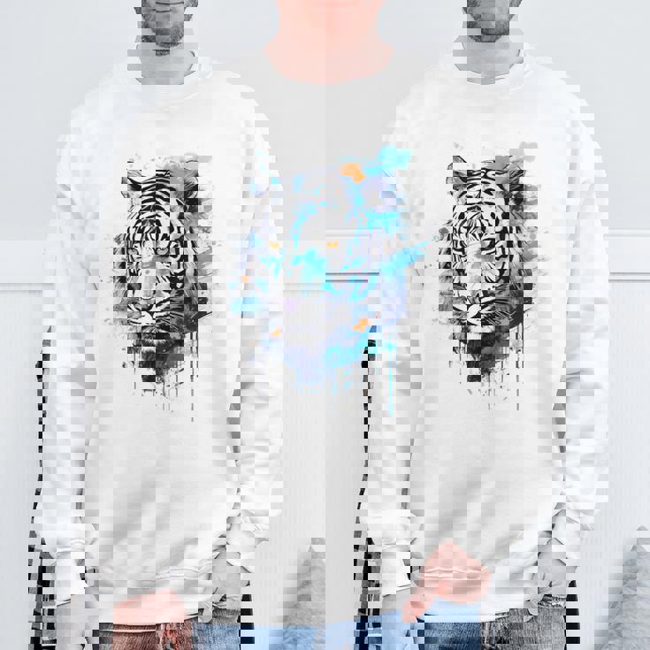 虎のアートワーク 動物園の動物 虎 スウェットシャツ 高齢者への贈り物