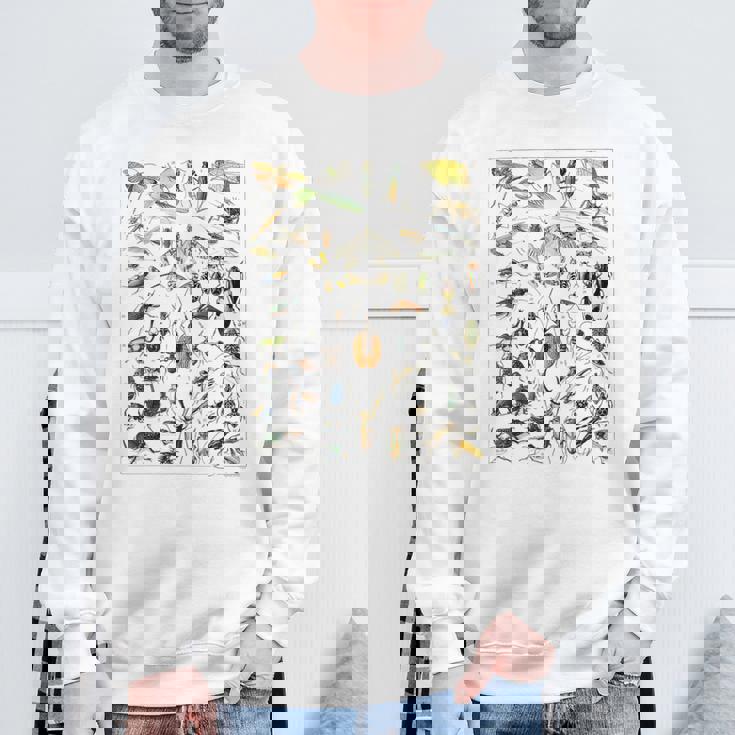 虫 昆虫 虫虫型 昆虫学プリント 虫プリント スウェットシャツ 高齢者への贈り物