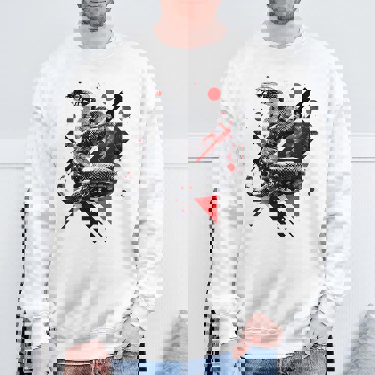 蛇 動物 モチーフ アートワーク 蛇 スウェットシャツ 高齢者への贈り物