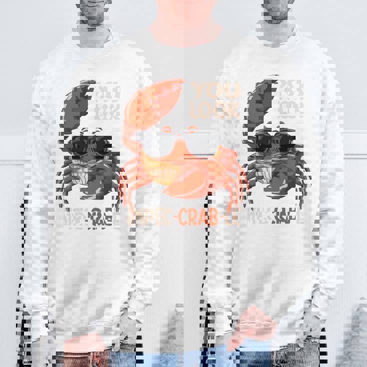 蟹 カニ 魚介類 涼しい かに 食べる 長袖tシャツ スウェットシャツ 高齢者への贈り物