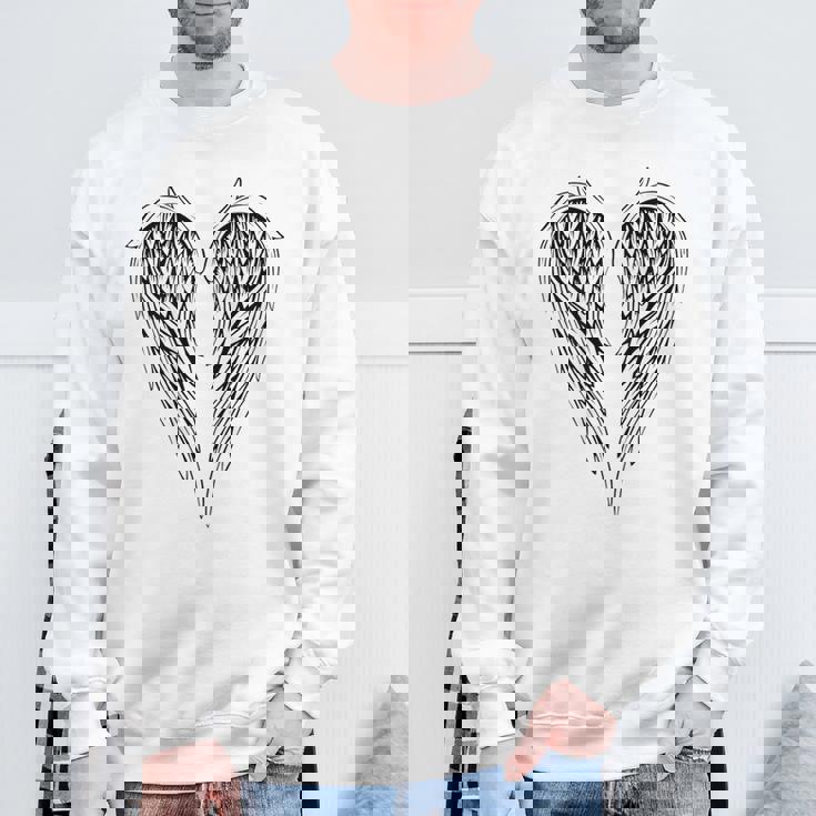 裏側の天使の羽 スウェットシャツ 高齢者への贈り物