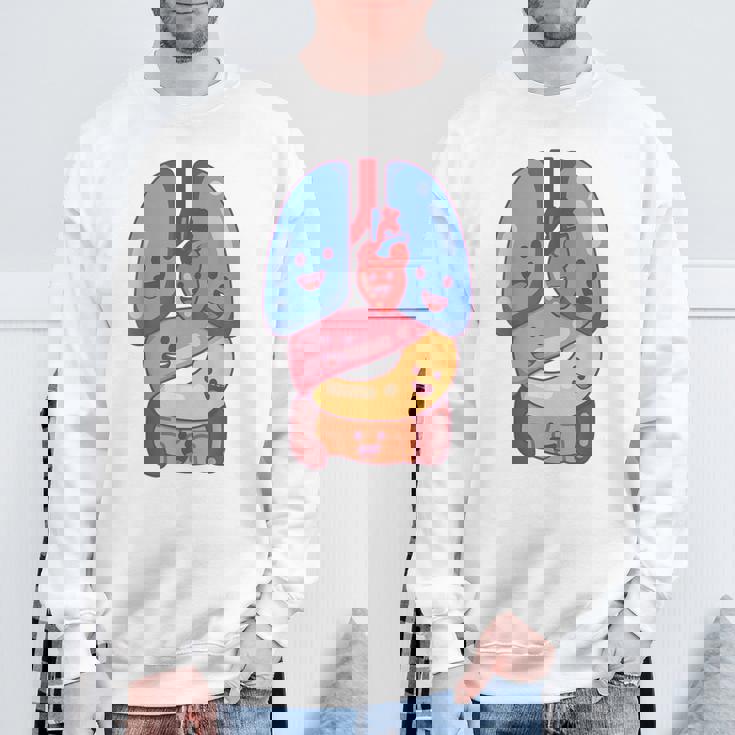 解剖学 生理学 心臓 肺 生命 器官 イラスト スウェットシャツ 高齢者への贈り物