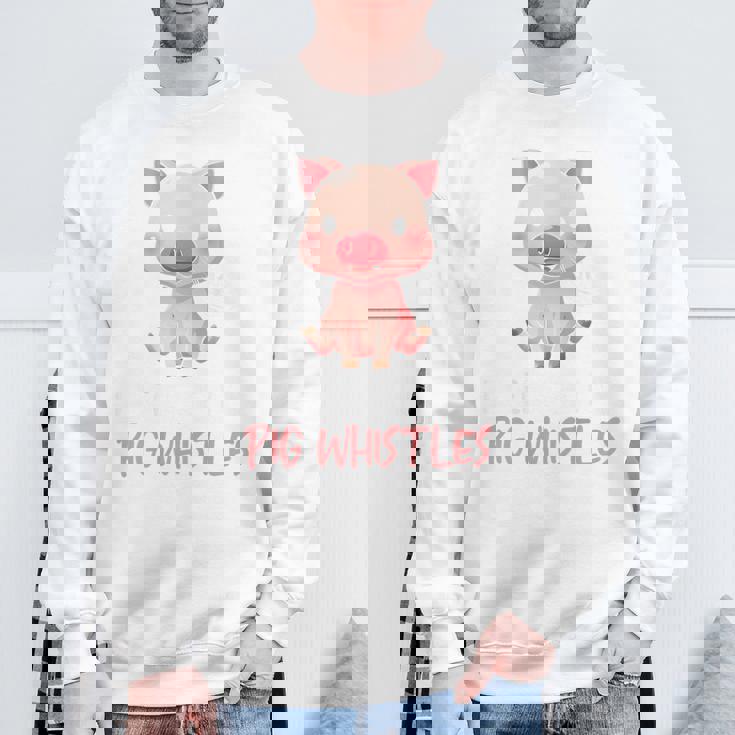 バックプリント 豚の口笛を信じる スウェットシャツ 高齢者への贈り物