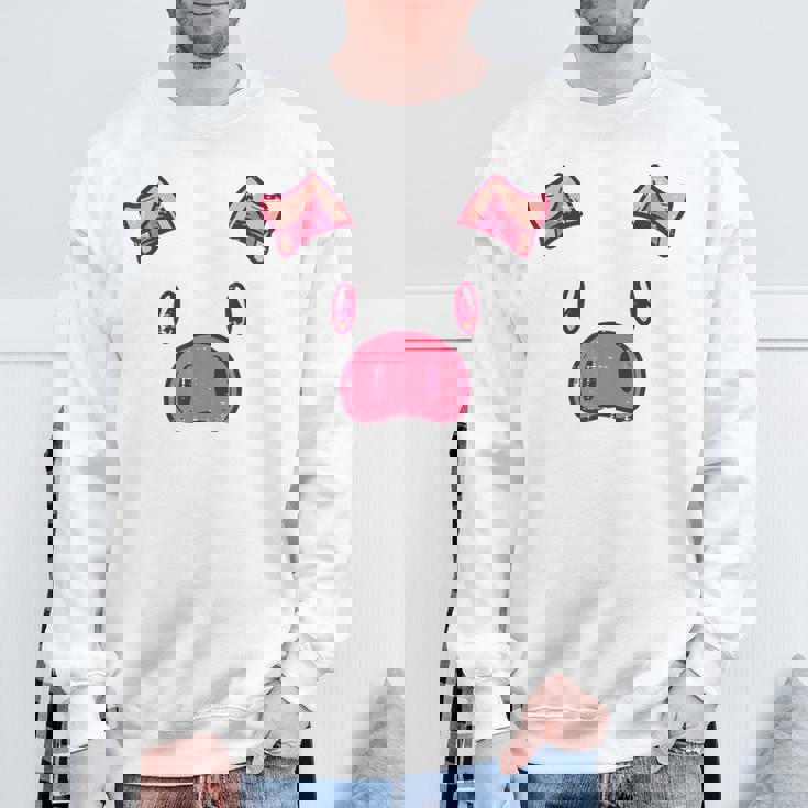 豚の顔 かわいいハロウィン 豚 動物 コスチューム メンズ レディース キッズ スウェットシャツ 高齢者への贈り物