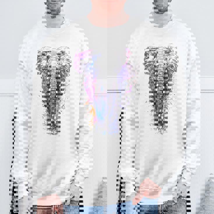 象 抽象画 モチーフ 動物 恋人 アート 象 スウェットシャツ 高齢者への贈り物