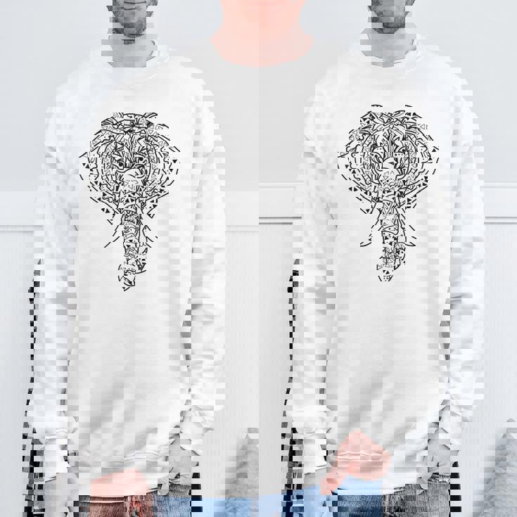 象のマンダラ、ヨガナマステエスニックシャーマン。 スウェットシャツ 高齢者への贈り物