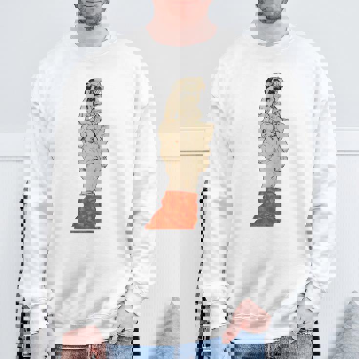 赤いふんどしの立っている男性 エゴン・シーレ作 1914 長袖tシャツ スウェットシャツ 高齢者への贈り物