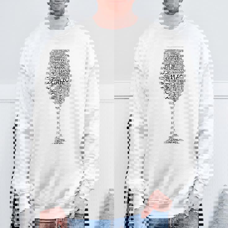 赤ワイングラス ワード アート オブ ワイン タイプ ブラック テキスト スウェットシャツ 高齢者への贈り物