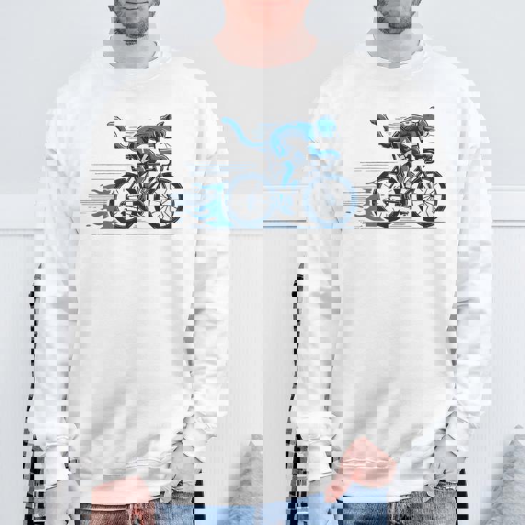 趣味のサイクリストのためのおしゃれな面白いロードバイク猫。 スウェットシャツ 高齢者への贈り物