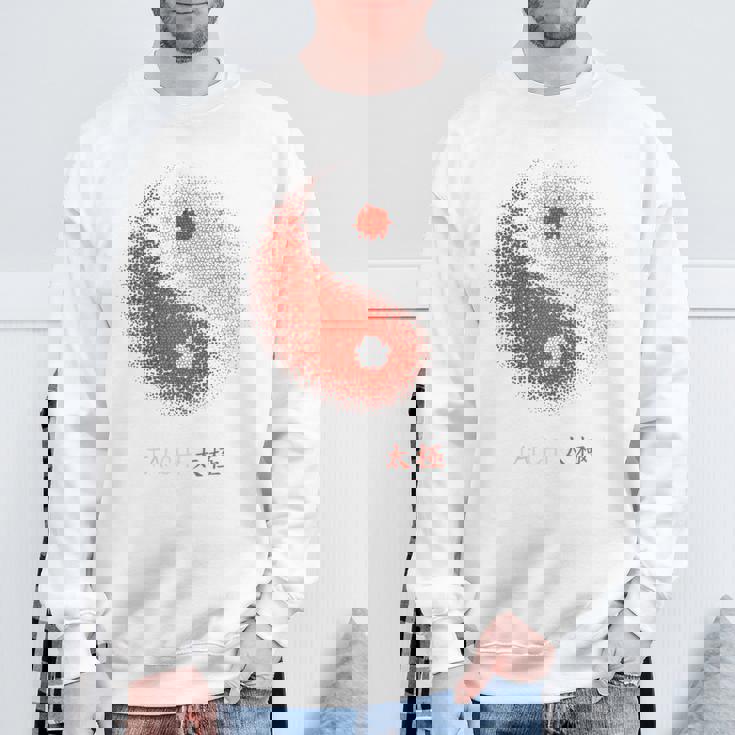 陰陽太極拳アート、背中にプリント スウェットシャツ 高齢者への贈り物