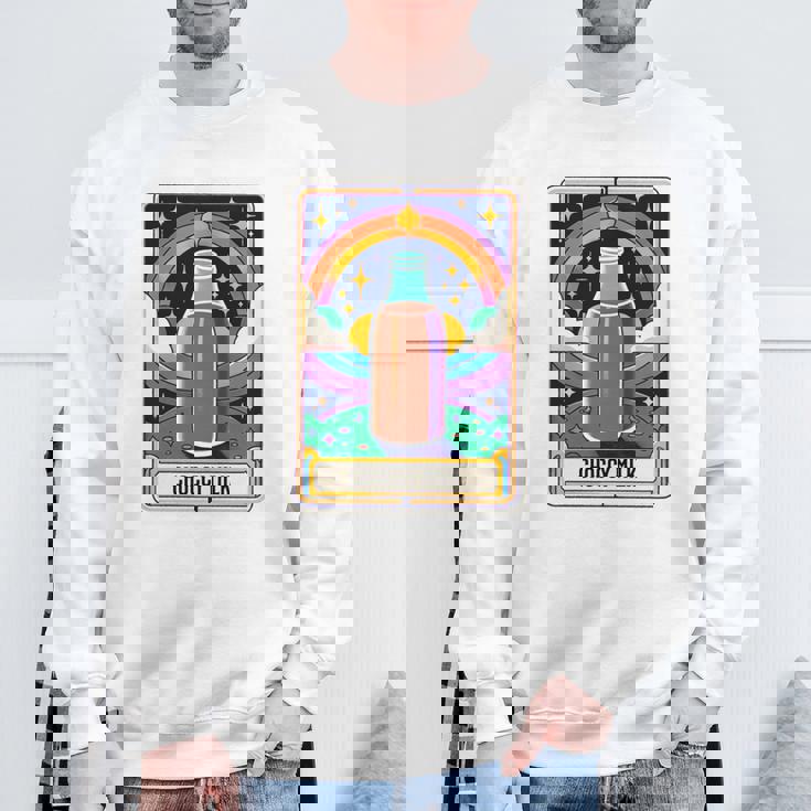 面白い Choccy ミルク タロット カード チョコレート ミルクセーキ 長袖tシャツ スウェットシャツ 高齢者への贈り物