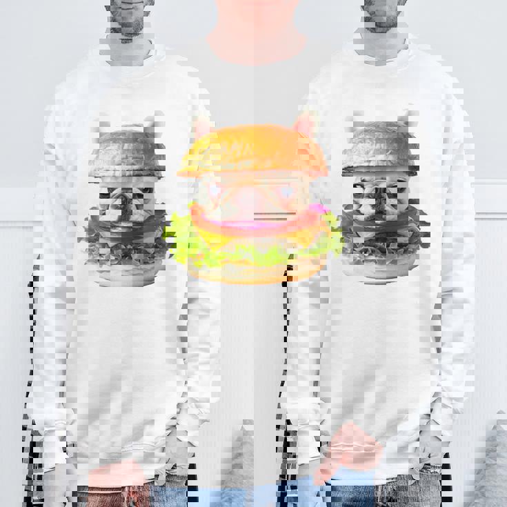 面白いtシャツ フレンチブルドッグ 犬 ハンバーガー メンズ グッズ かわいい おもしろ 面白い 服 ネタ 長袖tシャツ スウェットシャツ 高齢者への贈り物