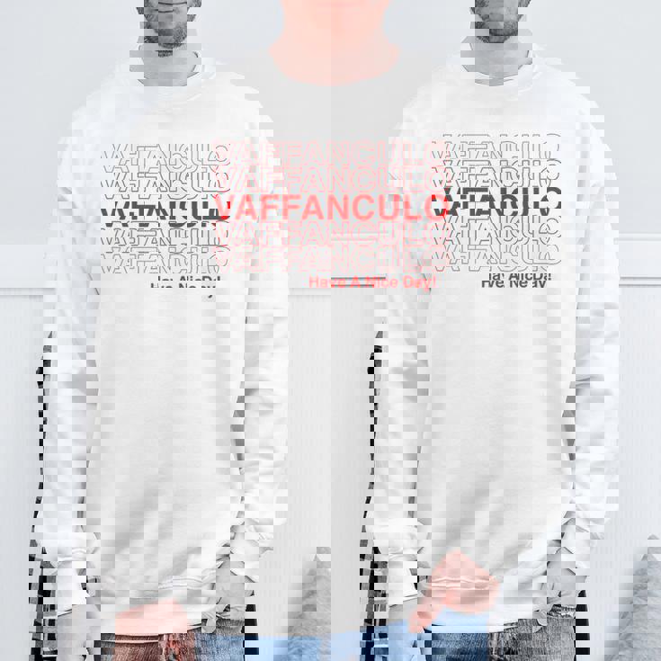 面白いvaffanculoデザイン イタリア語で素敵な一日を。 スウェットシャツ 高齢者への贈り物