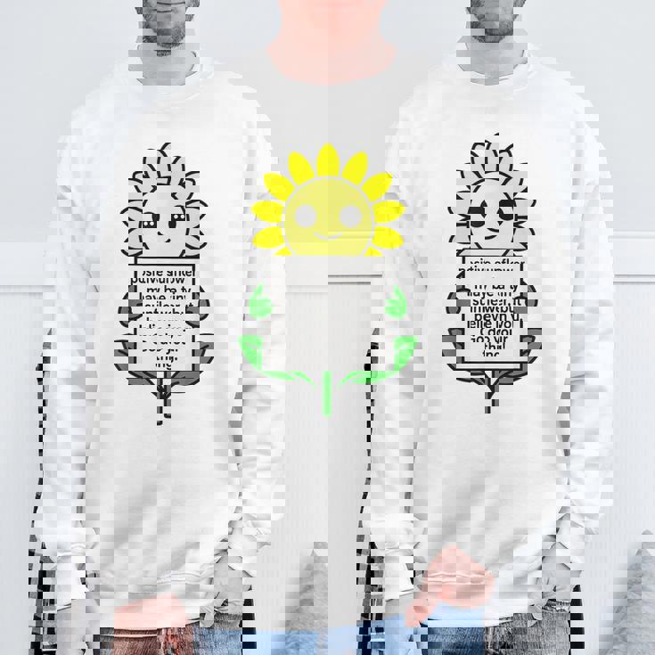 面白いひまわりおもちゃ ポジティブカード ポジティブヒマワリ スウェットシャツ 高齢者への贈り物