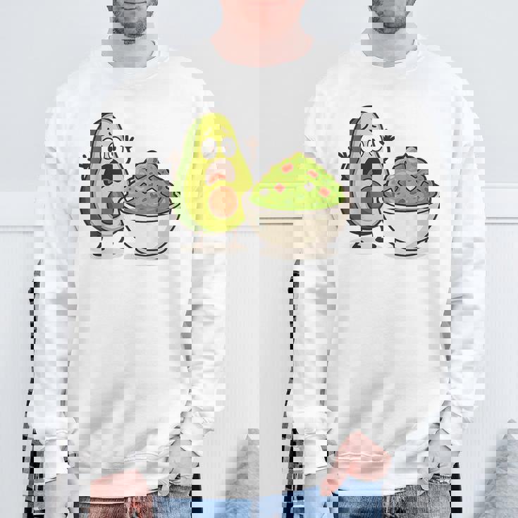 面白いアボカドワカモレ漫画パニック スウェットシャツ 高齢者への贈り物