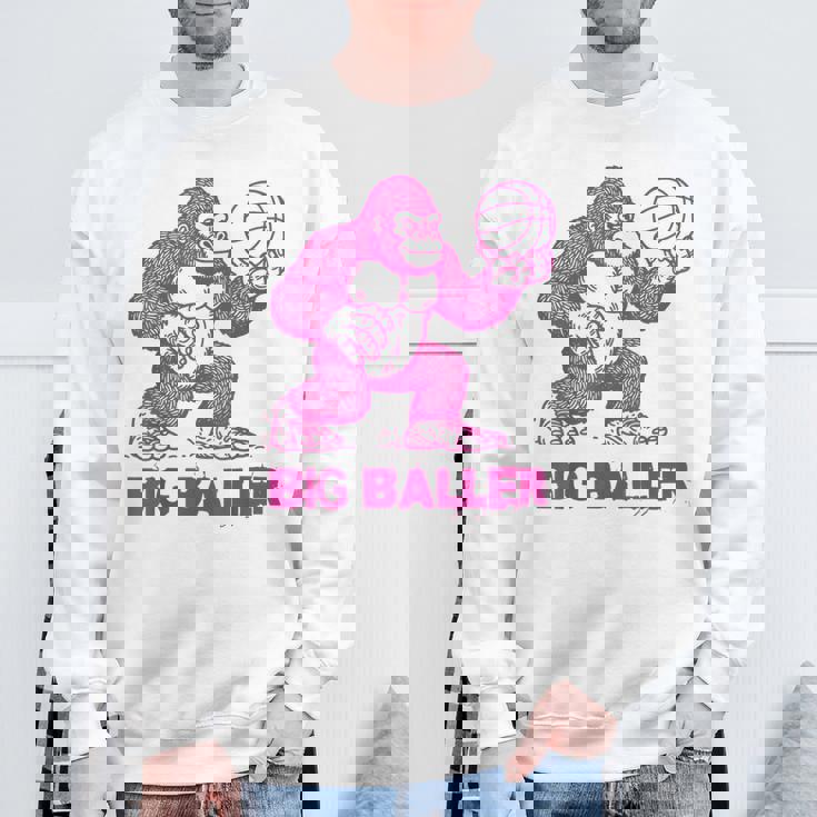 面白いゴリラ遊びバスケットボール ビッグボーラー マネースポーツ スウェットシャツ 高齢者への贈り物