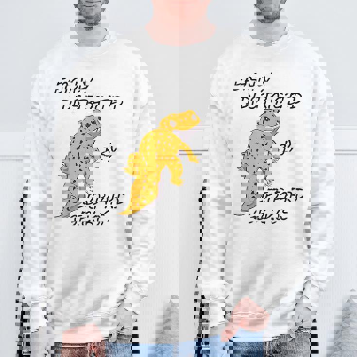面白いヒョウモントカゲモドキ 発言するトカゲ 爬虫類 スウェットシャツ 高齢者への贈り物