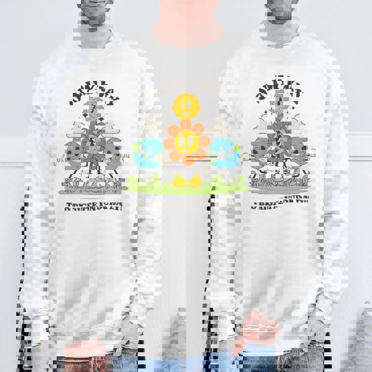 面白いポジティブスマイルサンガーデンハッピーガーデナー植物が育つ 長袖tシャツ スウェットシャツ 高齢者への贈り物