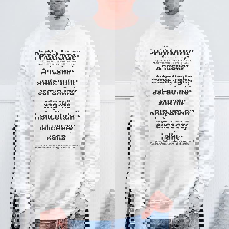 面白いポートフォリオマネージャー スウェットシャツ 高齢者への贈り物