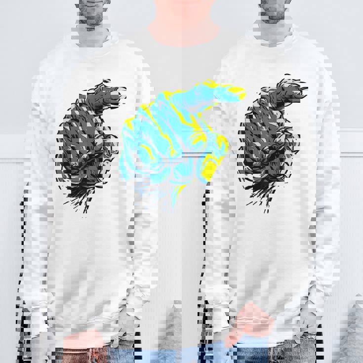 面白い手のデザイン スウェットシャツ 高齢者への贈り物