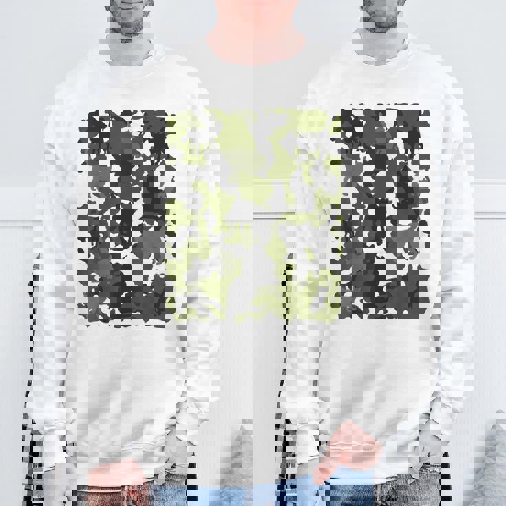 面白い猫のカモフラージュカモフラージュパターンペット猫 スウェットシャツ 高齢者への贈り物