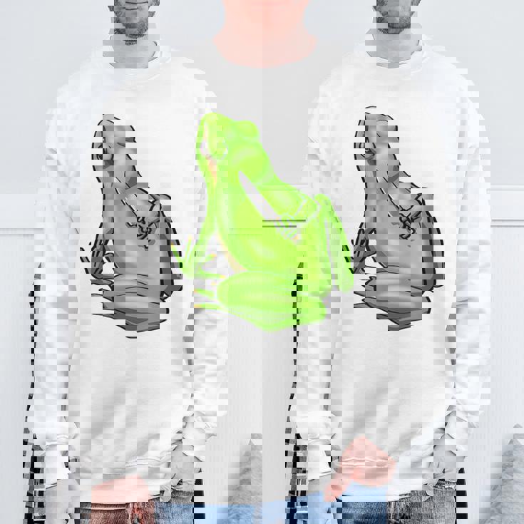 面白い邪悪なカエル サカラスティック 怒っているカエル かわいい 不機嫌な狂気 スウェットシャツ 高齢者への贈り物