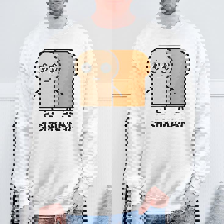 食パン 顔 イラスト かわいい おもしろ 面白い 簡単 シンプル ゆるい 食パン好き スウェットシャツ 高齢者への贈り物